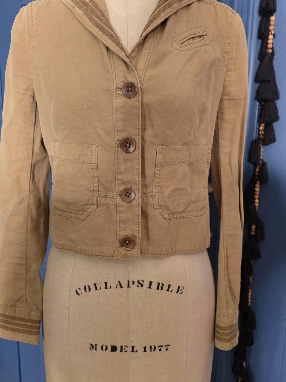 Anthropologie Daughters of the Liberation Tan Blazer Jacket - Size 0